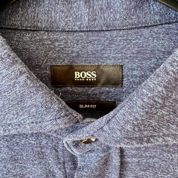 Hugo Boss Slim Fit Stretch Cotton Button-Up Shirt Blue - Picture 3 of 8